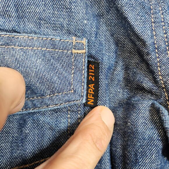 Cody James FR Mens Shirt Medium Blue Denim Western Long Sleeve Button Up Rodeo - Picture 11 of 16